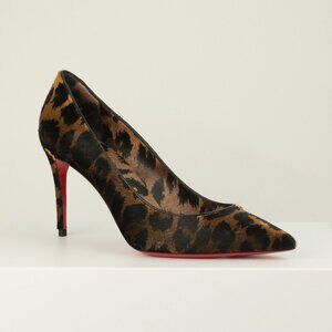 Christian Louboutin Pony Kitty Kate 85 Leopard Print Pumps,Brown, EU 36.5/US 6.5